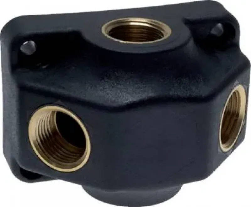 Endverteilerdose aus hochfestem Kunststoff (PN 15) mit G 1/2" und G 3/4" Innengewinde 2-fach