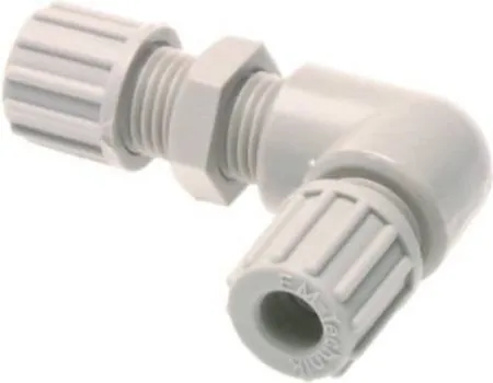 Winkel-Schottverschraubungen, PP, Anschlussprinzip "1" für Schläuche (nicht für PTFE-Schläuche), Schlauchverbinder, Verbinder, Verschraubung, alle Größen