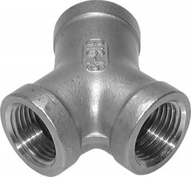 Y-Verteiler (Luftweiche) aus gegossenem Edelstahl 1.4408 (V4A) mit Innengewinden (PN 16)