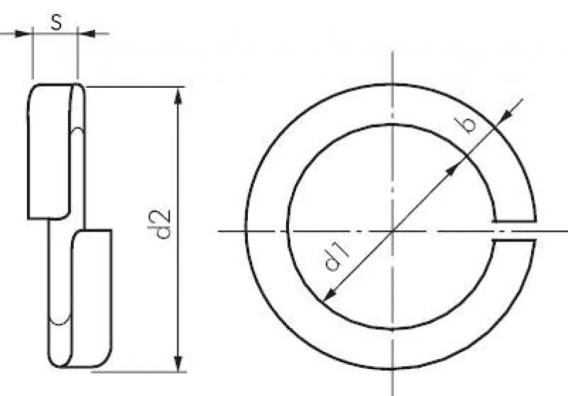 Federring DIN 127B (glatt) Edelstahl A2, alle Größen