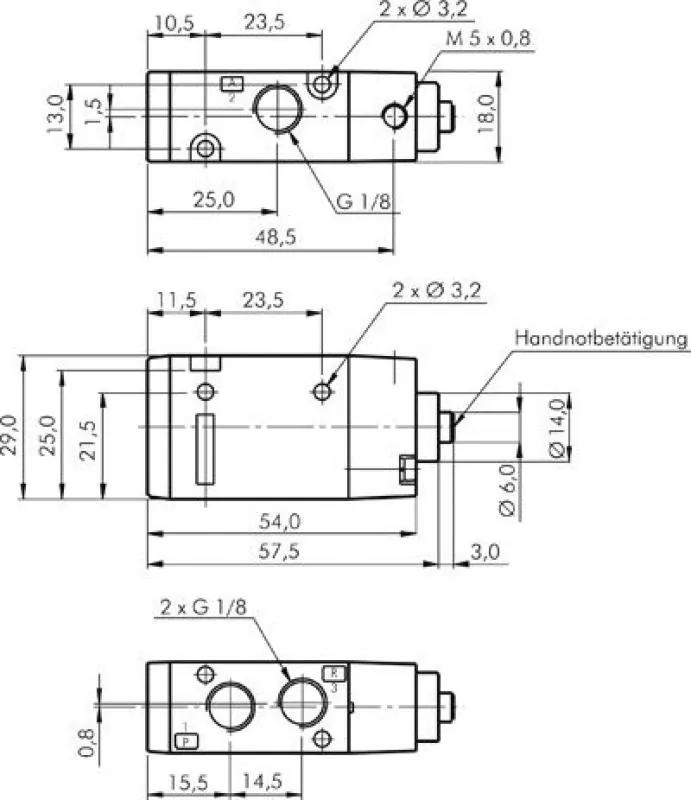 3/2-Wege Pneumatikventile G 1/8" – Baureihe SF2000 von YPC