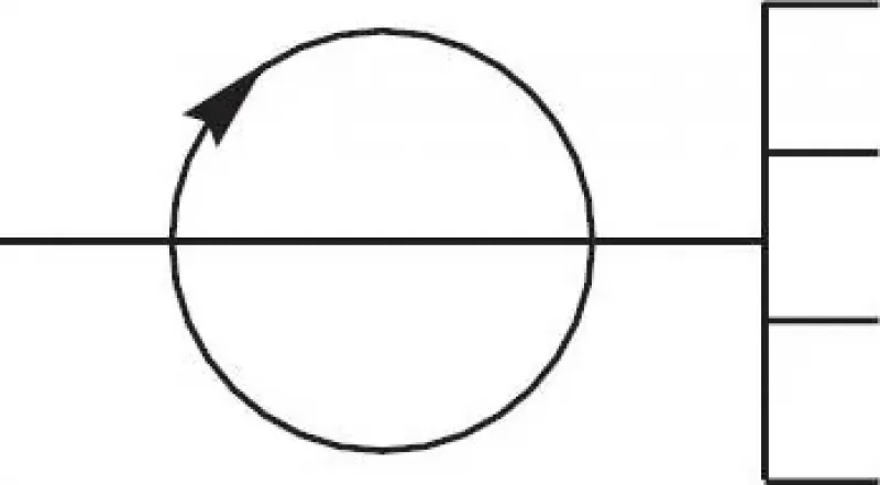 Technische Darstellung 4-fach Drehverteilerblock aus Aluminium
