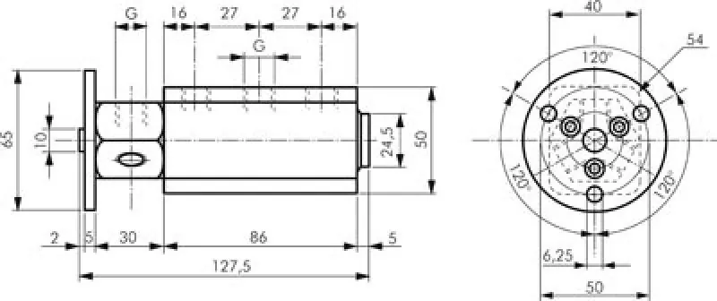 Drehdurchführungen, Messing vernickelt, 3-fach, bis 200 min-1, alle Größen