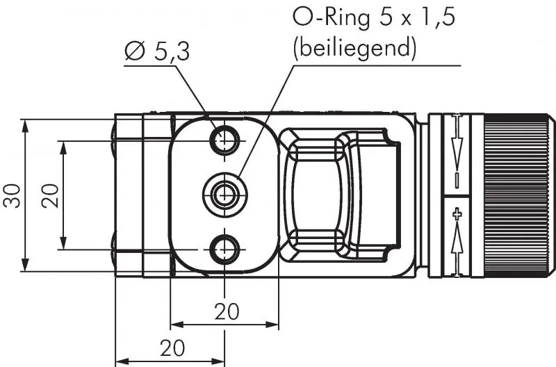 Detailaufnahme des Einstellmechanismus und der Druckskala