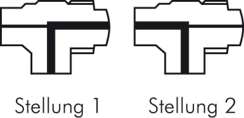 Stellungen 3-Wege L-Kugelhahn mit langem Griff für Schalttafeleinbau Messing vernickelt PN 20 alle Größen