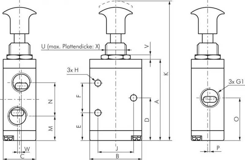 3/2-Wege Axial-Handhebelventile – Baureihe VL von E-MC