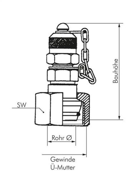 Messanschlüsse Stahl verzinkt, mit Hydraulik-Dichtkegel, Schraubkupplung M 16x2