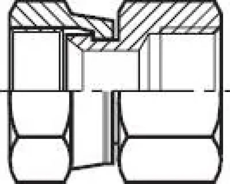 Detailansicht Gerade Aufschraubverschraubung Stahl verzinkt Übergang G-Gewinde auf UNF-Gewinde