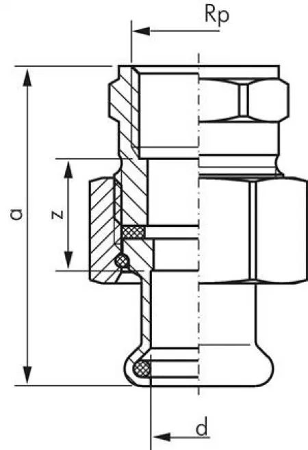 Verschraubung trennbar, flachdichtend mit Innenpressende & Innengewinde Edelstahl, Pressfittings, Verbinder, Verschraubung Verschraubung trennbar, flachdichtend mit Innenpressende & Innengewinde Edelstahl, Pressfittings, Verbinder, Verschraubung