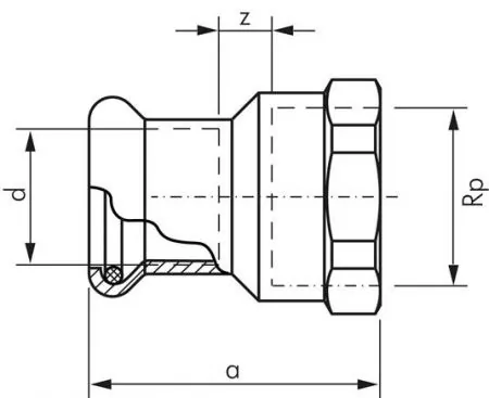 Übergangsmuffe mit Innenpressende & Innengewinde Edelstahl, Pressfittings, Verbinder, Übergangsmuffe mit Innenpressende & Innengewinde Edelstahl, Pressfittings, Verbinder,