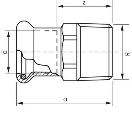 Übergangsnippel mit Innenpressende & Außengewinde Edelstahl, Pressfittings, Verbinder, Übergangsnippel mit Innenpressende & Außengewinde Edelstahl, Pressfittings, Verbinder,