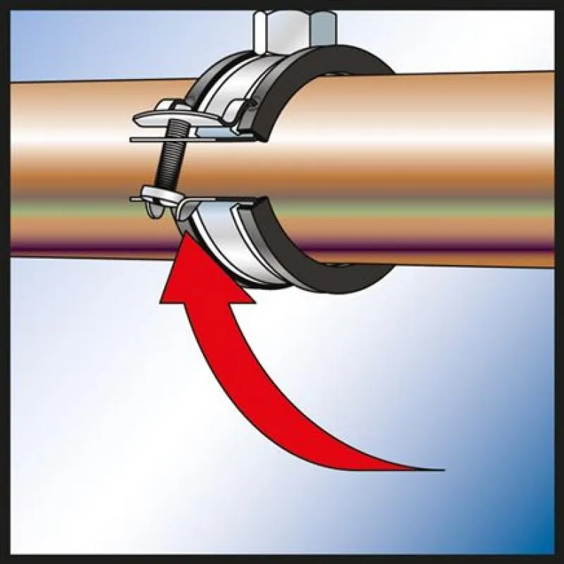 Anwendung 3 Verzinkte Rohrschelle mit Gummieinlage für sichere Rohrmontage
