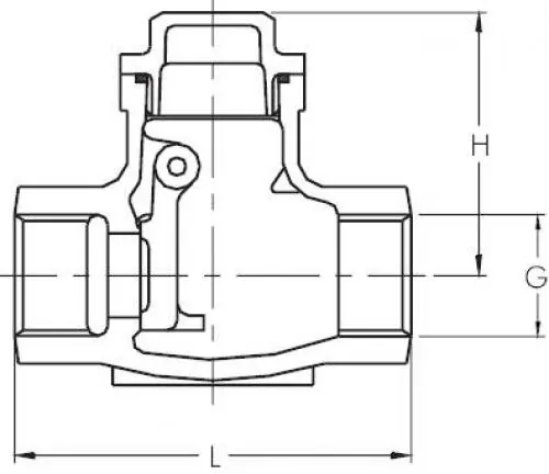 Zeichnung Rückschlagklappe Edelstahl metallisch dichtend PN 16 Eco-Line alle Größen