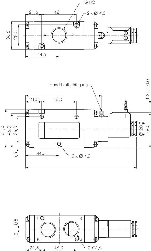 3/2-Wege Magnetventil mit Federrückstellung G 1/2" – SF6000 & YPC