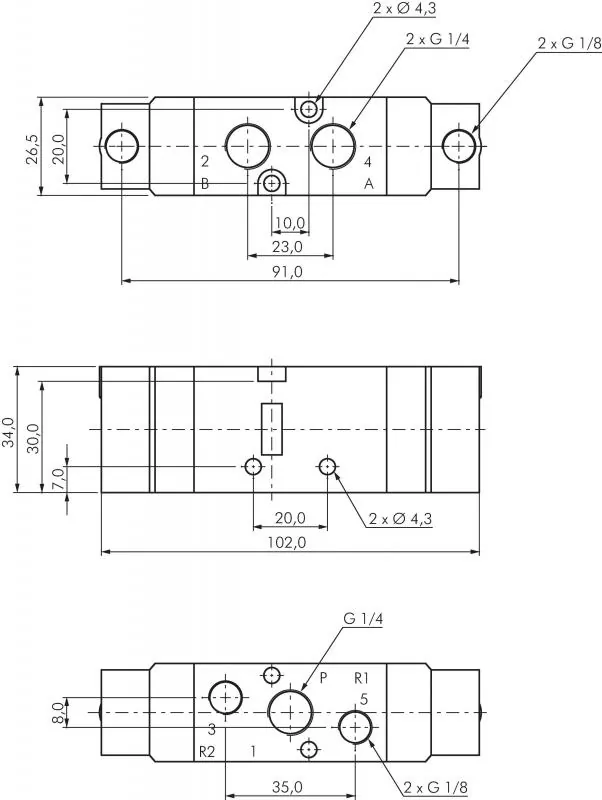5/2-Wege & 5/3-Wege Pneumatikventile G 1/4" – Baureihe SF4000 von YPC