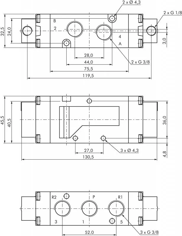 5/2-Wege & 5/3-Wege Pneumatikventile G 3/8" – Baureihe SF5000 von YPC