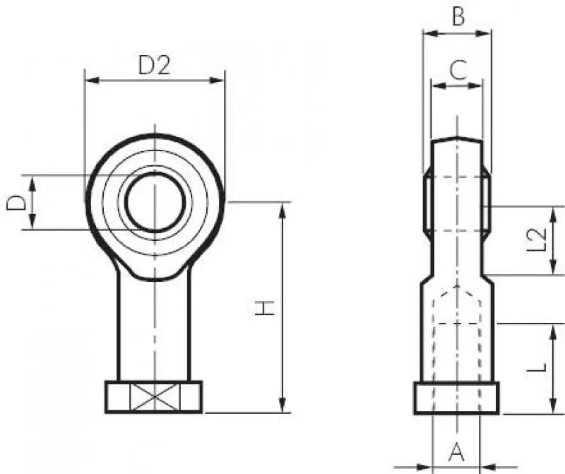 Gelenkköpfe (IG) aus Kunststoff für ISO-Kompaktzylinder, alle Größen