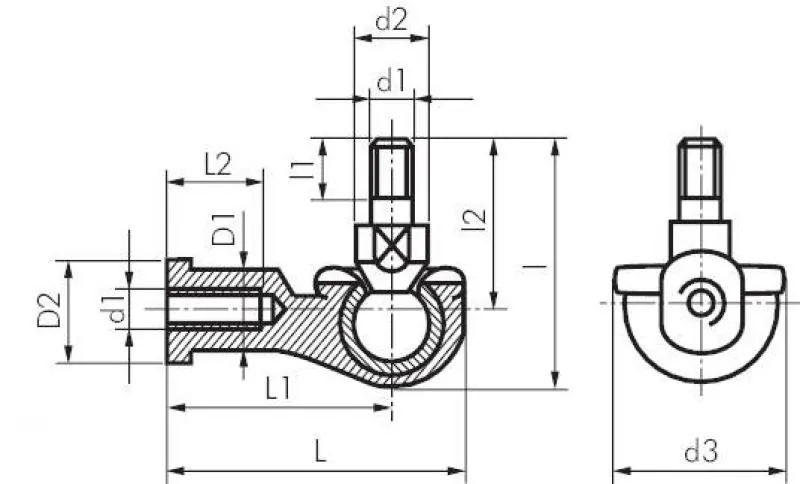 Winkel-Gelenkköpfe 90° (IG) aus Stahl verzinkt für ISO-Kompaktzylinder, alle Größen