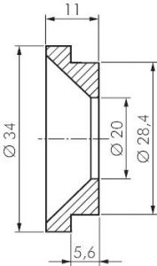 Ersatzdichtungen für starre / drehbare Kompressorkupplungen, 42 mm, Elastomer