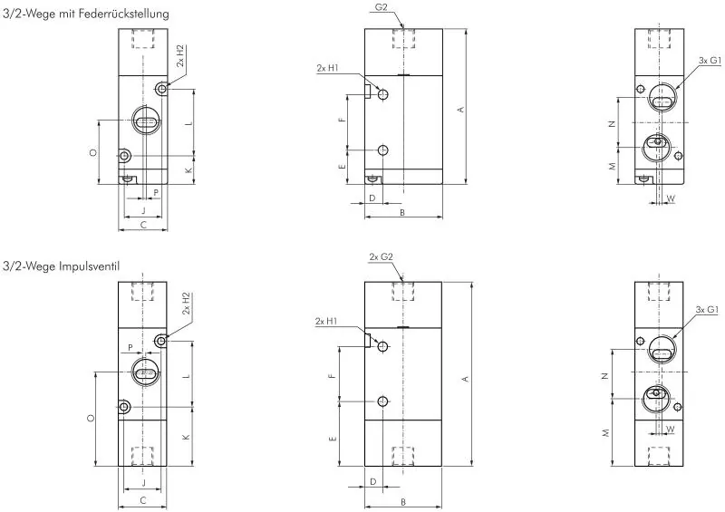 3/2-Wege Pneumatikventile G 1/8" – Baureihe RV10 von E-MC