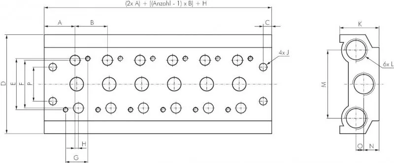 Mehrfachanschlussplatten für 3/2, 5/2 & 5/3-Wegeventile – RV10 bis RV40