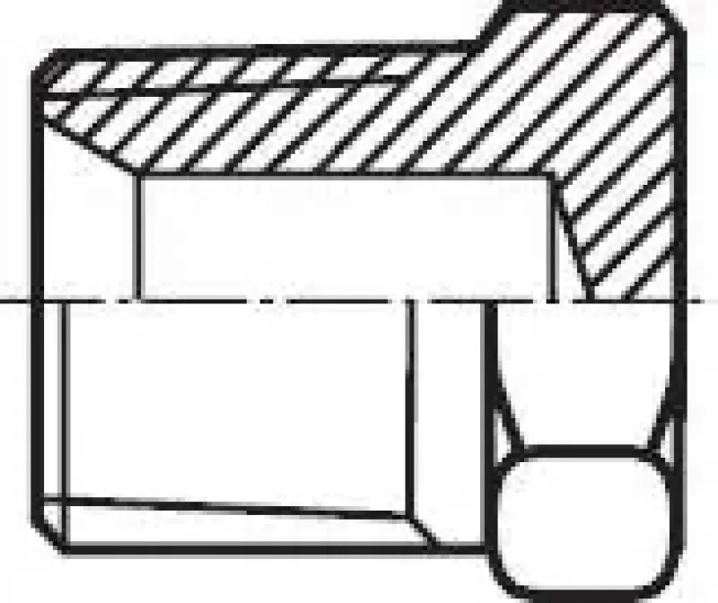 Detailaufnahme des konischen NPT-Gewindes für metallische Abdichtung