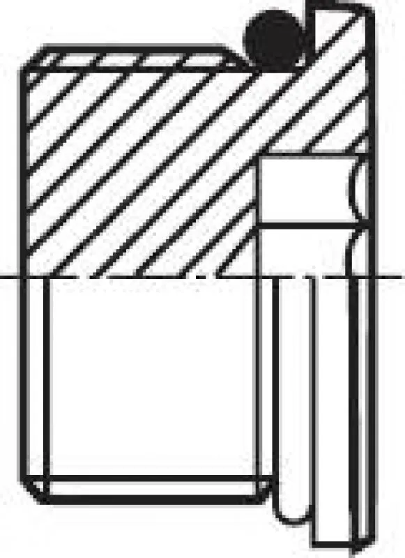 Detailansicht der O-Ring-Dichtung und des feinen UNF-Gewindes (SAE-Standard)