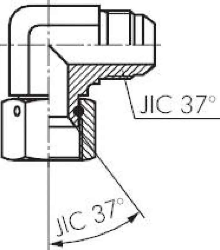 Einschraubwinkel Edelstahl V4A mit UNF / JIC-Gewinde bis 310 bar, alle Größen