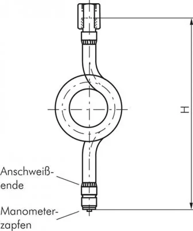 Wassersackrohr Kreisform DIN 16282, Edelstahl 1.4571 (V4A), alle Typen & Anschlüsse