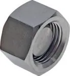 Verschlusskappen mit Zollgewinde (60° Universaldichtkegel), V4A , bis 575 bar, Kappe, Stopfen, Edelstahlkappe, Edelstahlstopfen, Kappe, Stopfen, Verschlussstopfen, alle Größen