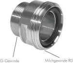 Gewindeeinschraubstutzen 1.4404 (Milchgewinde), DIN 11851, alle Größen
