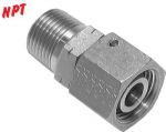 Einstellbare Schneidringverschraubung (NPT-Gewinde) mit Dichtkegel und O-Ring, Stahl verzinkt, Einschraubverschraubung, alle Größen