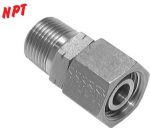 Einstellbare Schneidringverschraubung (NPT-Gewinde) mit Rohrstutzen, Stahl verzinkt, Einschraubverschraubung, alle Größen