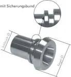 Schlauchkegelstutzen (Milchgewinde) 1.4401 mit Sicherungsbund, DIN 11851, alle Größen