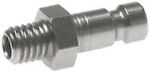 Kupplungsstecker mit Außengewinde, NW 2,7 , Messing vernickelt, Stecker, Kupplung, Standard, alle Größen