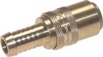 Kupplungsdosen Messing, gerade Schlauchtülle OHNE ENTRIEGELUNG, DN 9 (13 mm Zapfen), Temperierkupplung, GSP, kompatibel zu Hasco,alle Größen,Parker, Hydraulik, Mineralöl, Luft, Wasser, Schmieröl, Schlauch, Druckschlauch, Pneumatik
