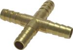 Kreuz-Schlauchverbinder Messing, PN 16, Verbinder, Schlauchverbinder, Kreuz-Verbinder, alle Größen
