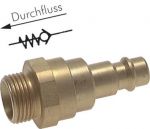 Kupplungsstecker Messing mit Außengewinde & Rückschlagventil, NW 7,2, Kupplung, Dose, Stecker, Rückschlagstecker, alle Größen