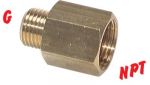 Reduziernippel Messing mit G-Gewinde / NPT-Gewinde, bis 16 bar