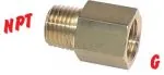 Reduziernippel Messing mit NPT-Gewinde / G-Gewinde, bis 16 bar