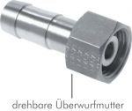 Schlauchtüllen mit Überwurfmutter, PN 16, Tülle, Schlauch, Messing vernickelt, alle Größen