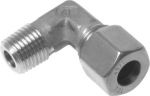 Winkel-Einschraubverschraubungen (R-Gewinde / G-Gewinde), Klemmring Edelstahl 1.4571 (NC), alle Größen, Winkelschneidringverschraubung, Schneidring, Schneidringverschraubung, Reduziereinsatz, Klemmring, Klemmringverschraubung